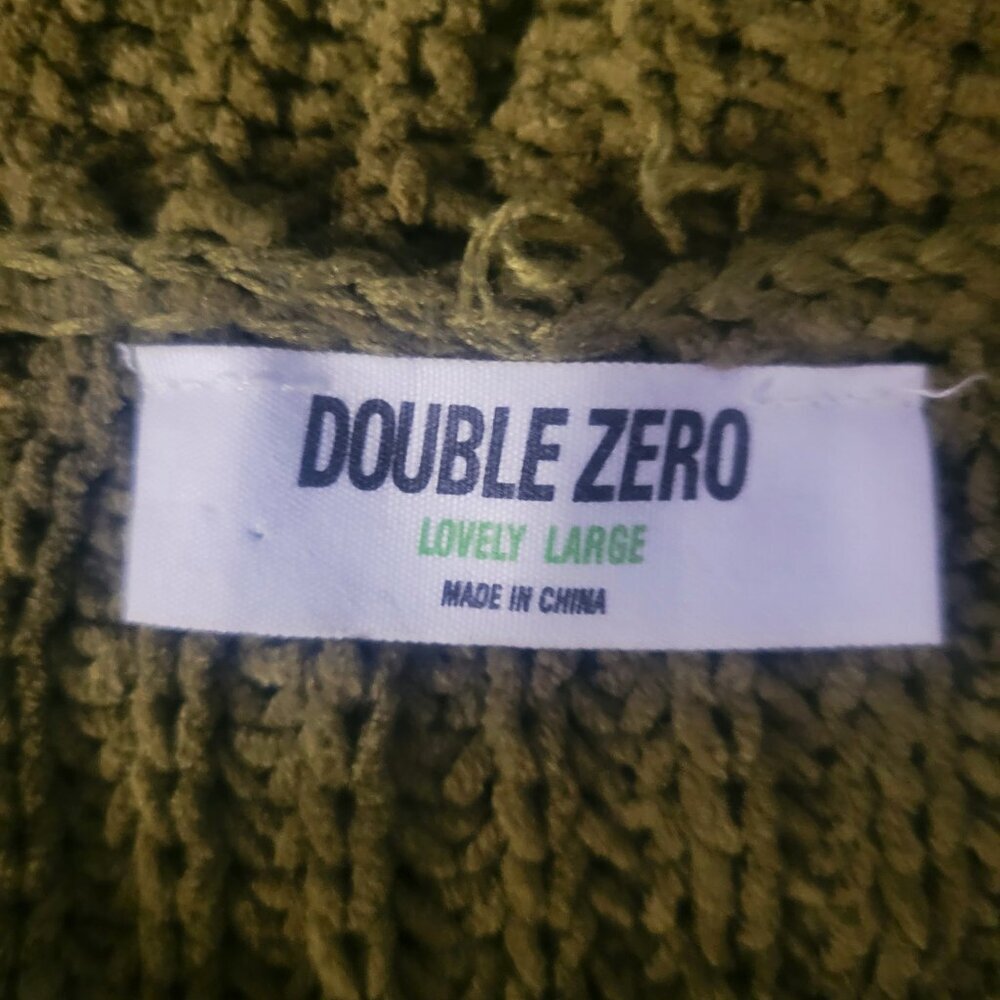Double Zero Woman's Soft Knit Cozy Loose Fit Olive Green Cardigan - Size L - Picture 8 of 11